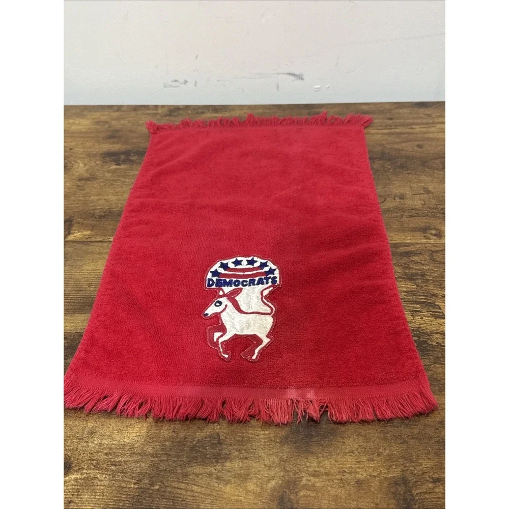 Vintage Hand Towel Red White Blue Democrats Political Donkey Made In The USA